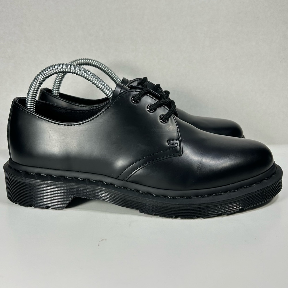 Dr. Martens Smooth Black Leather 3-Eye Derby Flats